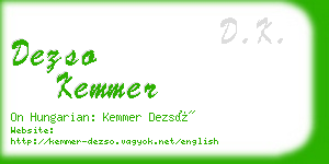 dezso kemmer business card